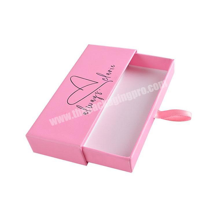 Wholesale empty folding paper eyelash box,pink small paper gift box