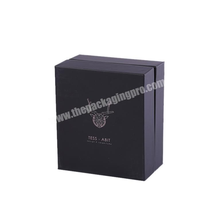 Wholesale hot stamping black matte paper jewelry box,square paper box for gifts