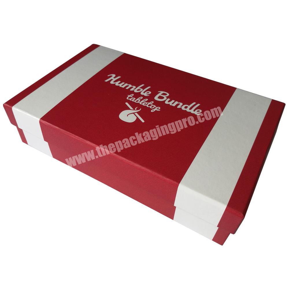 book style with red and white printing rigid cardboard magnetic closure gift box for cosmetics packaging