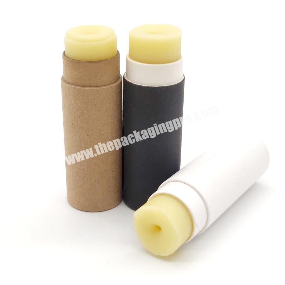 Custom Eco Friendly 2oz Fillable Deodorant Stick Packaging Oval Cardboard Container White Empty Push Up Kraft Paper Tube Box