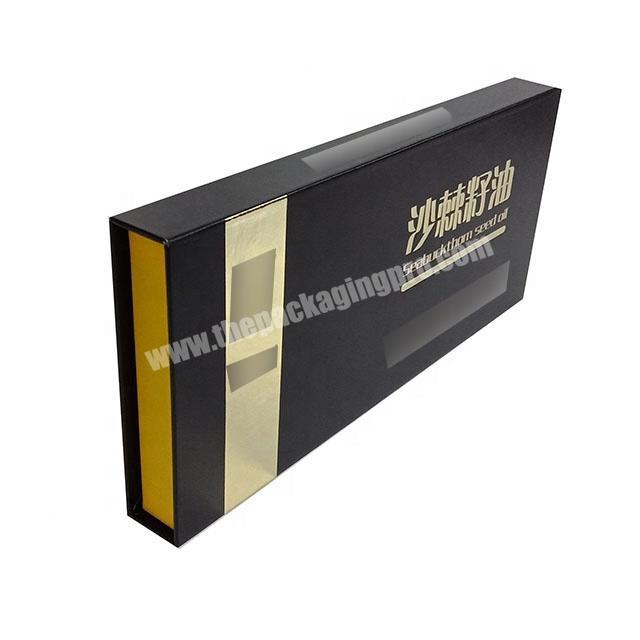 18100408 Rectangle Gift Cosmetic Beard Oil Essential Magnetic Boo Shape Storage Packaging Box A4 Size Paper with EVA Rigid Boxes