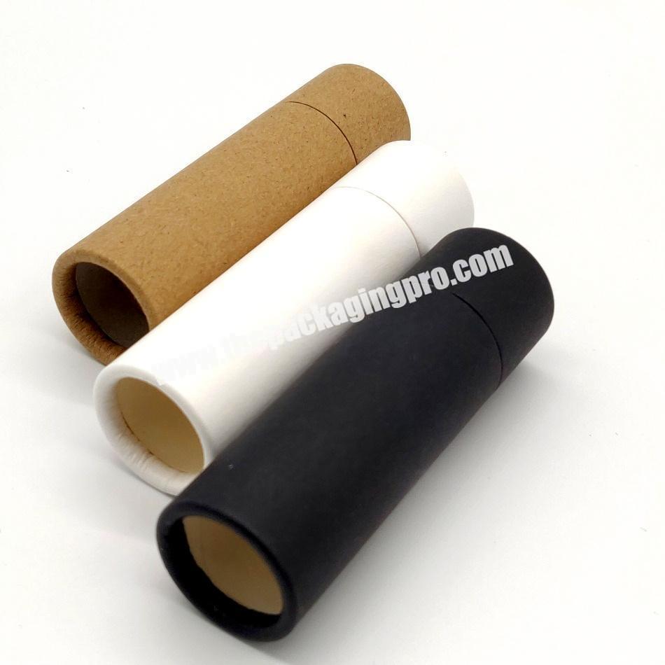 2.5oz ID38 H120mm White Color Biodegradable Kraft Paper White Cardboard Push up Paper Tube Cosmetic Lipgloss Deodorant Container