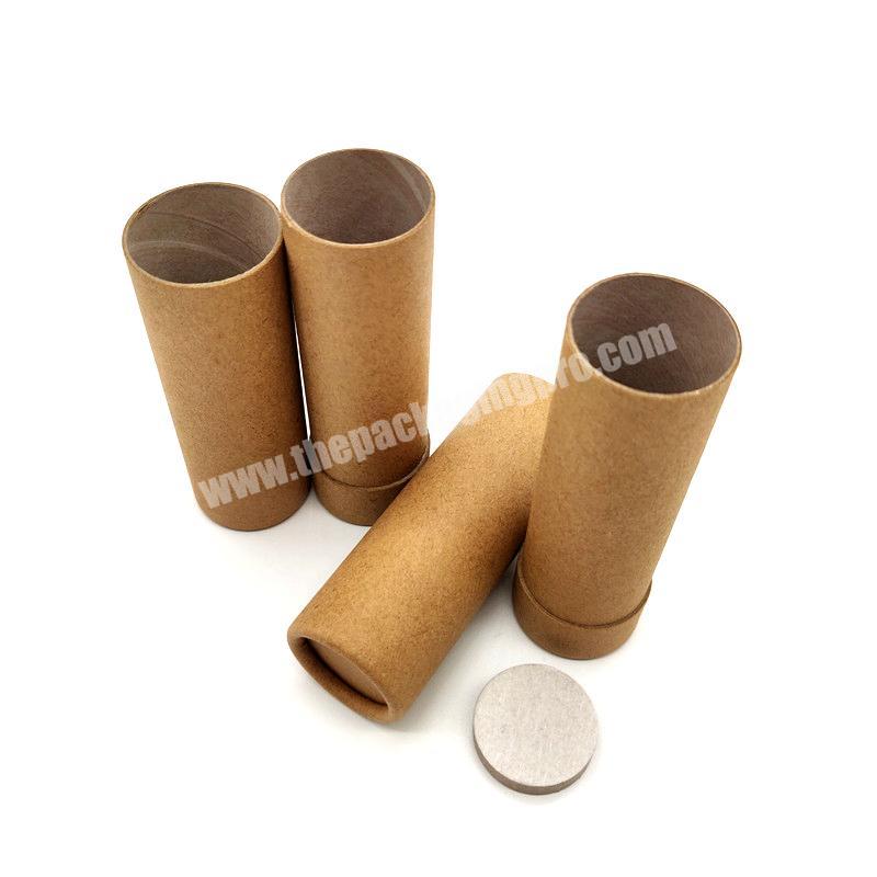 Biodegradable Round Paper Cardboard Push Up Deodorant Container Paper Tube Packaging With 75g 2oz Capacity