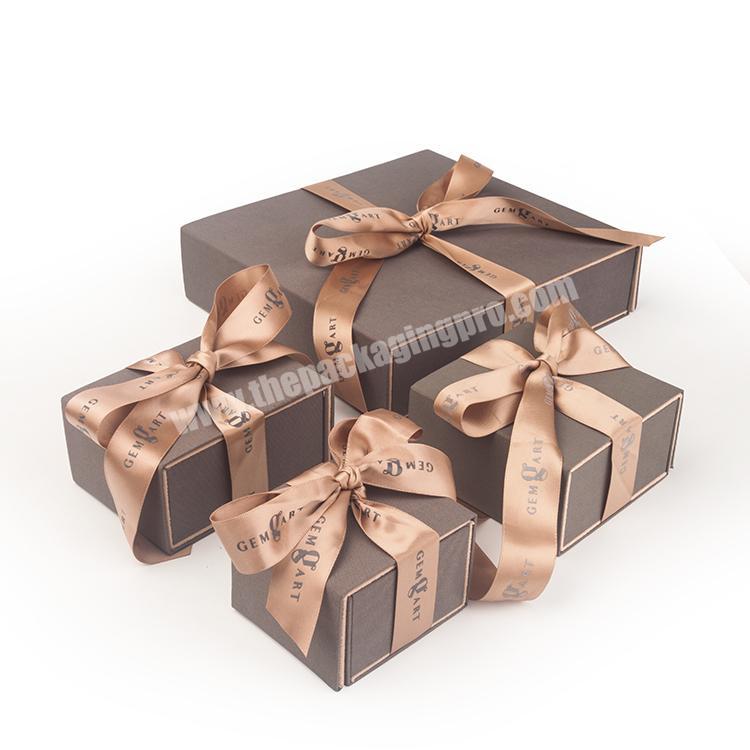 2021 Custom Logo Material Pattern Color Ribbon Leather Velvet Luxury Necklace Ring Jewelry Packaging Box For Jewelry Gift Boxes