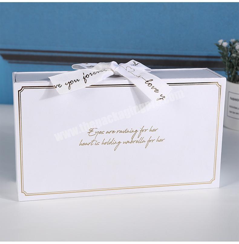 2021 Foldable Paper Packaging Custom High Quality Chocolate Window Candy Boxes Gift Box With Ribbon Closure
