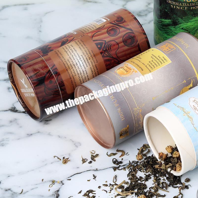 Eco friendly cardboard paper tube box deodorant luxury print kraft round paper packaging tube for tea