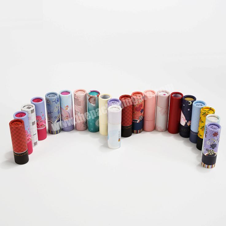 2021 fancy paper round biodegradable lip balm tubes lipstick tube