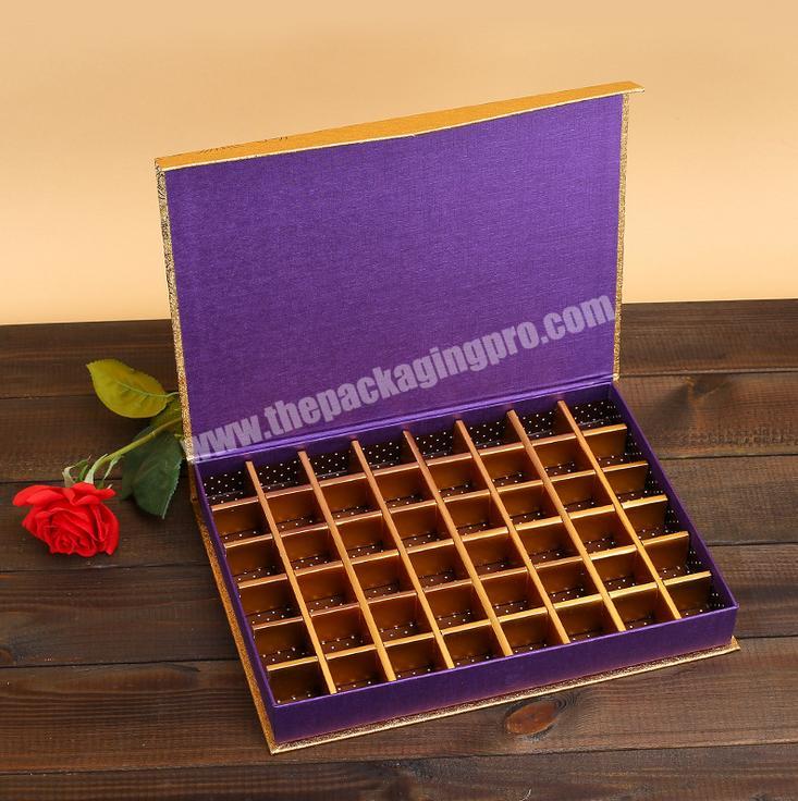 2mm thickness cardboard paper rigid drawer candy and chocolate packing box with ribbon pull out and handle custom with divider