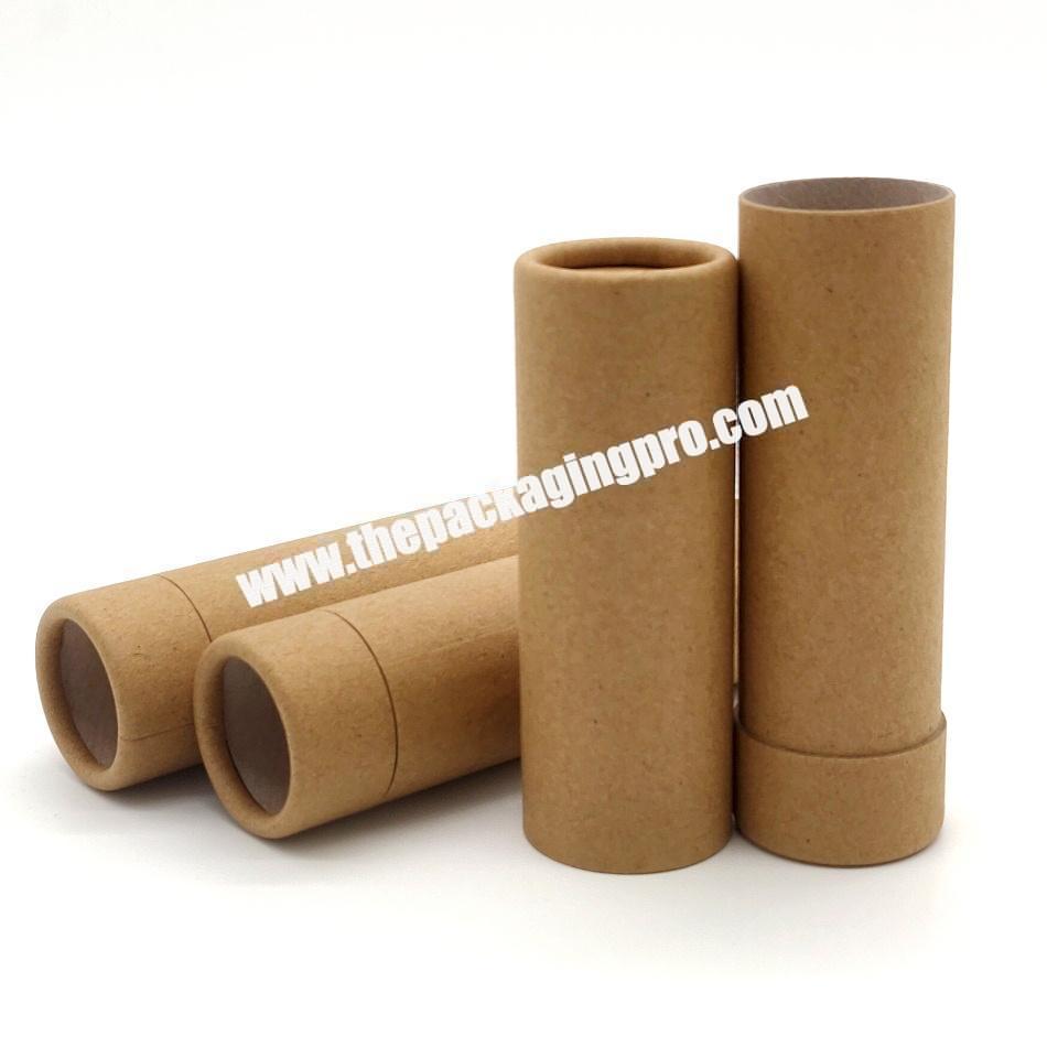 Empty 2oz 60g Kraft Cardboard Paper Tube Container for Deodorant Push Up Paper Packaging Tube with Waterproof Wax Paper