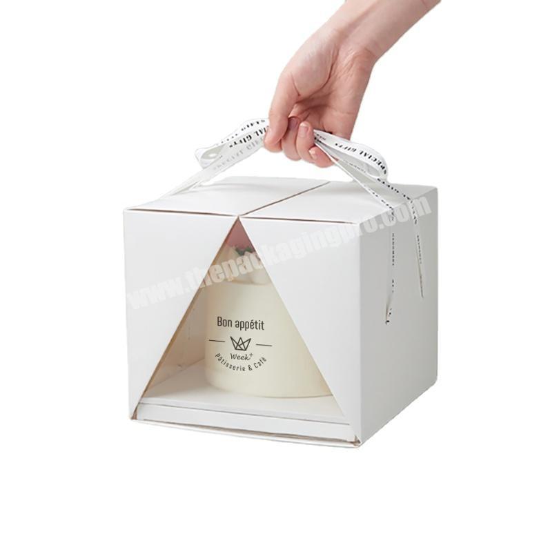 6-inch 8-inch transparent mousse cake boxes plastic clear hand made with premium tiramisu cream birthday cake box