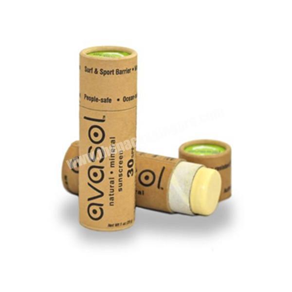Biodegradable Custom Printed Cylinder Paper Cardboard Push Up Paper Lipbalm Tube Paper Container Packaging