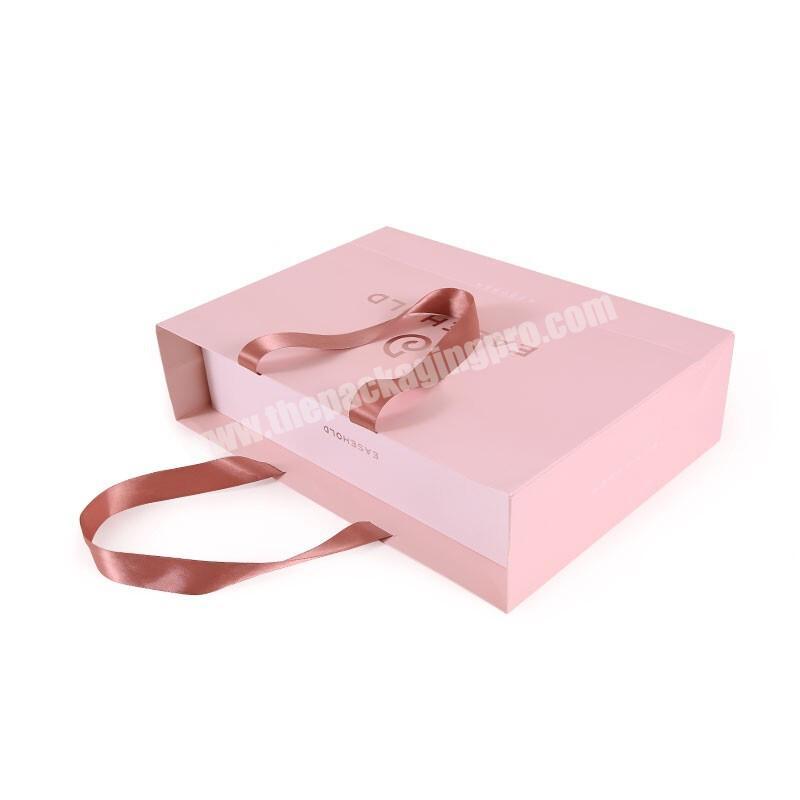 Accept Custom Fast Order Luxury Packing Clothes Soap Drawer Design Rose Foil Gift Packing Box With Rope Handle