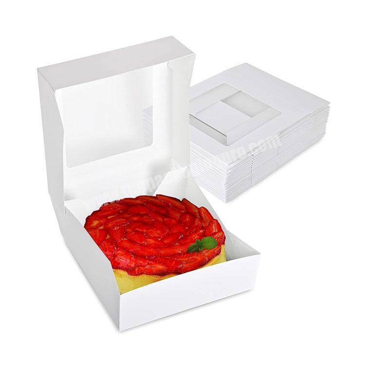 Auto pop design small white cookie package smash chocolate heart cake packaging box with window