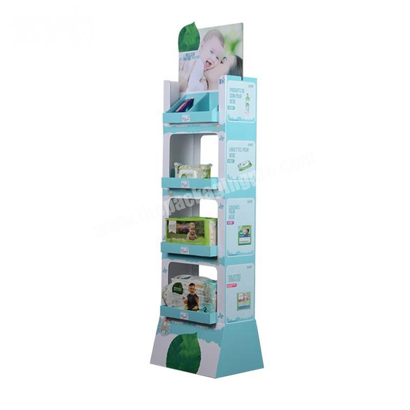 Baby Shop Retail Paper Shelf Display Cardboard Advertising Stand For Baby Products
