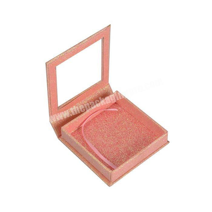 Beautiful Eyelash Packaging Square Box Luxury Glitter Paper Square Eyelash Packaging Box