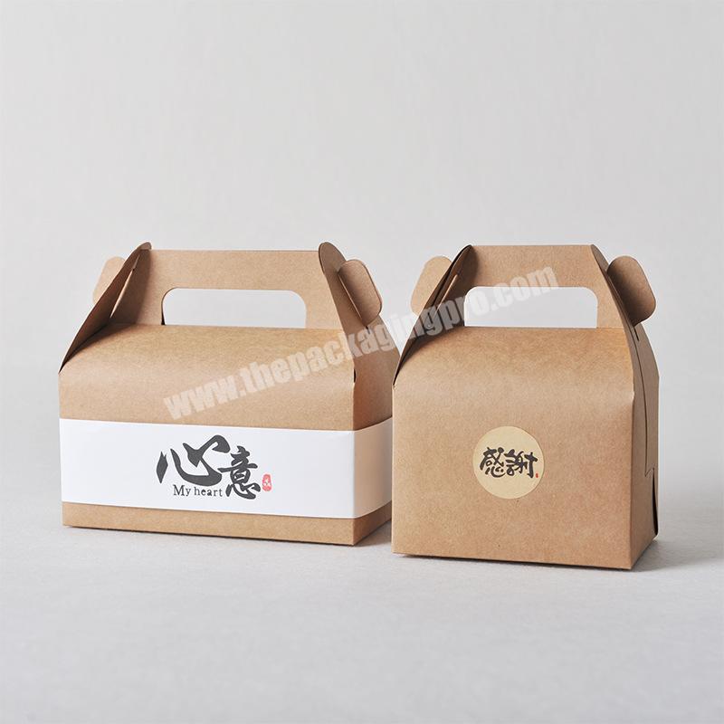 Best price custom made foldable brown paper box kraft paper cake box with handle