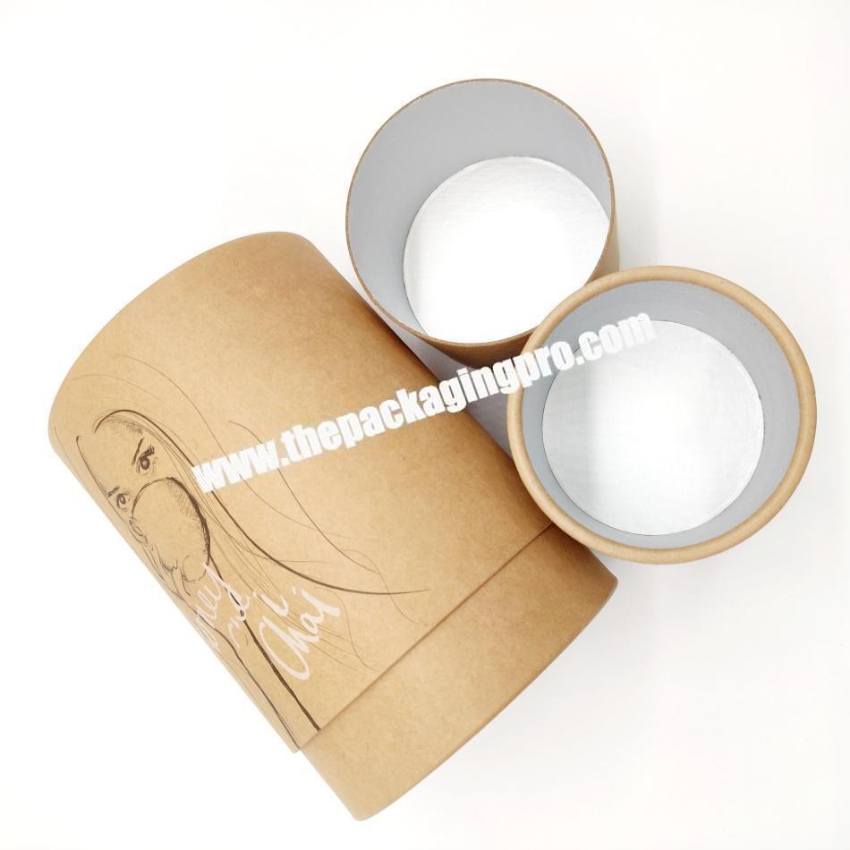 Recycled food grade colored printing paper tube tea coffee food packaging kraft round boxes