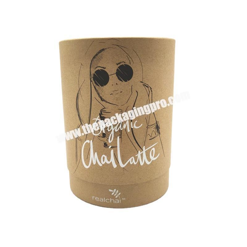 Round Paper Cardboard Food Grade Tea Bag Kraft Paper Tube Containers For Food Coffee Packaging Box