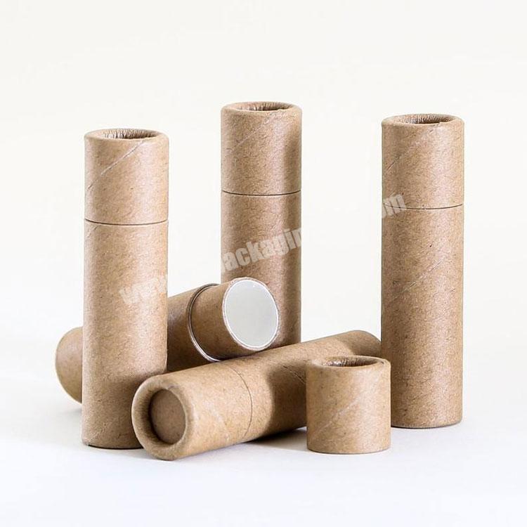 Biodegradable eco friendly custom cosmetic cardboard kraft lip balm paper tube