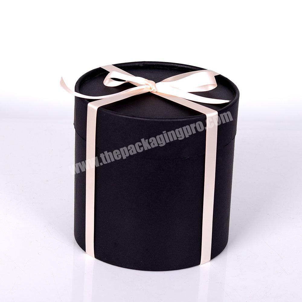 Biodegradable recyclable black round cosmetic box tube push up box cylinder packaging box