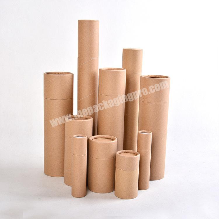 Biodegradable recycled custom made black round kraft paper tube box for cosmetic container