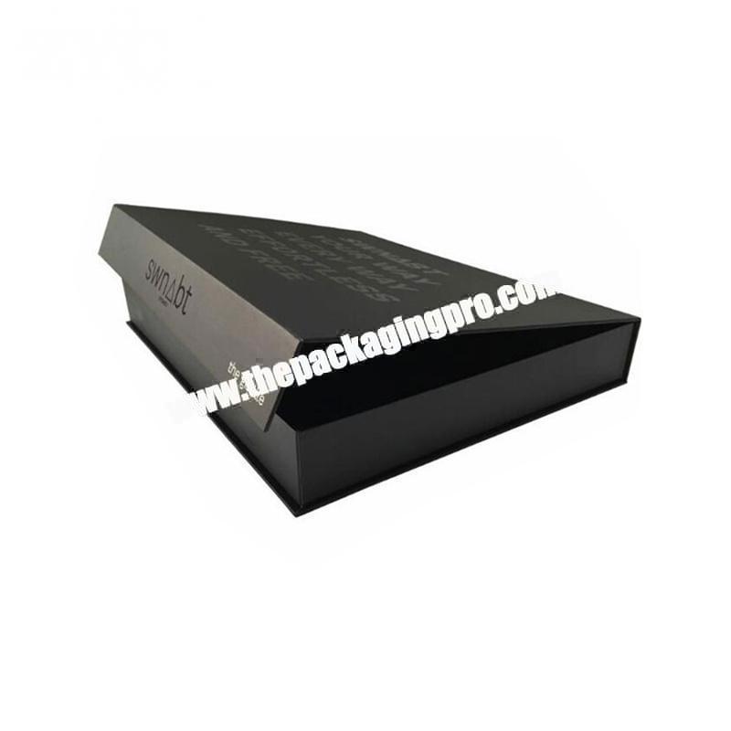 Black Color Magnetic Closure Hard Paper Carboard Packaing Box for Hair Extensions