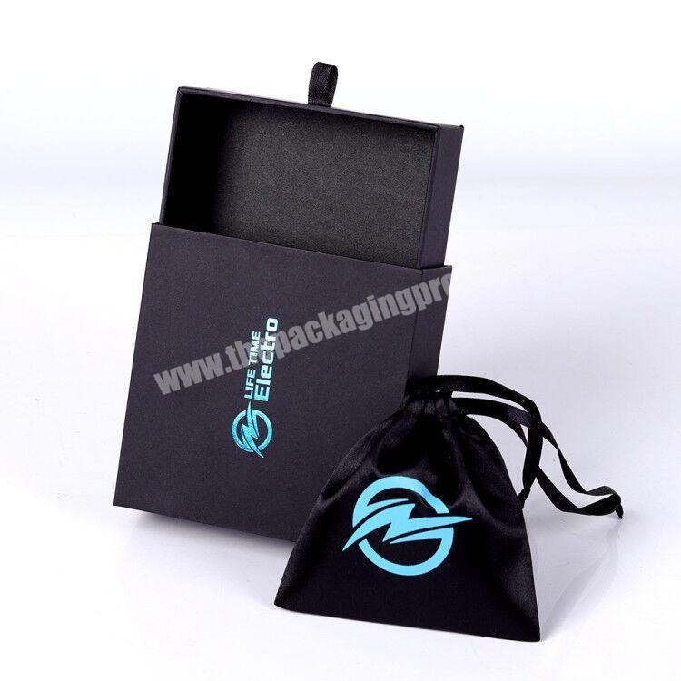 Black cardboard pull out boxes for packaging paper slide out presentation box with custom logo