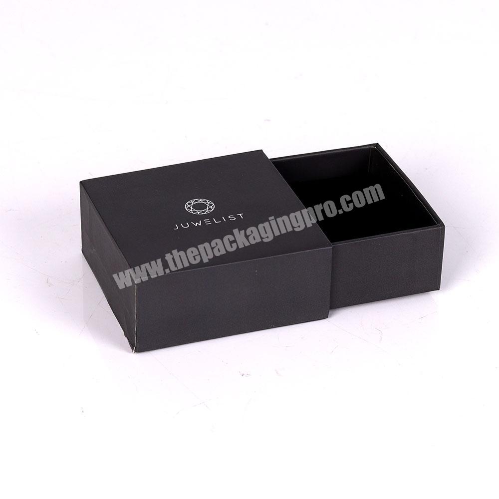 Bracelet Necklace Jewelry Packaging Box with Logo Paper New Ring Earring Pendant Drawer Style Black Gift Packaging 10-15 Days