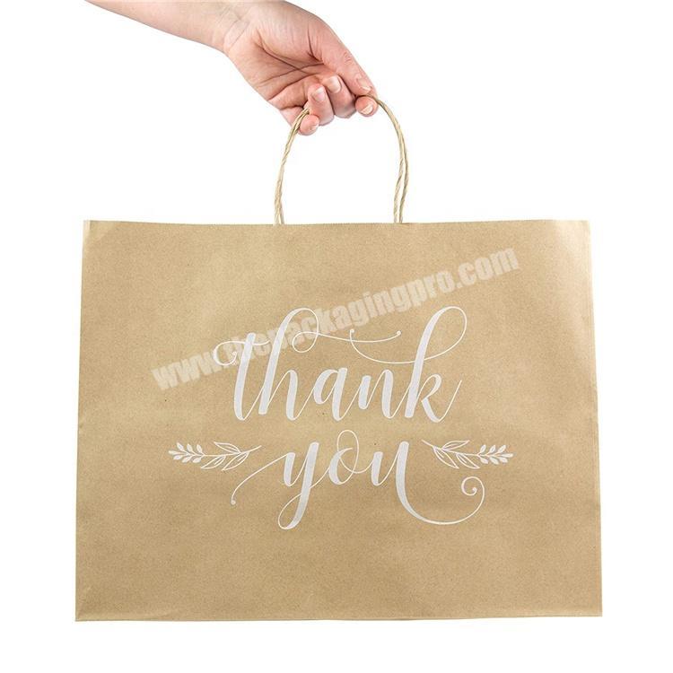 Brown kraft  paper thank you bags for clothes
