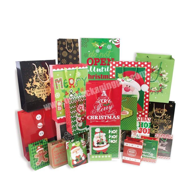 Bulk low cost customized size shopping carry packing Christmas Gift bags
