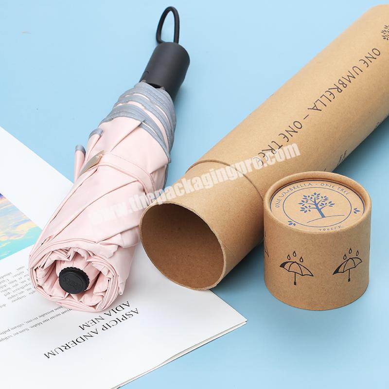 Custom Eco Friendly Gift Paperboard Container Umbrella Paper Tube Packaging