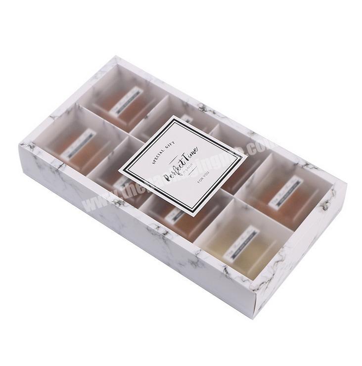 Candy macaron chocolate packaging food grade sliding lid drawer frosted plastic pvc with clear window gift cookies box custom