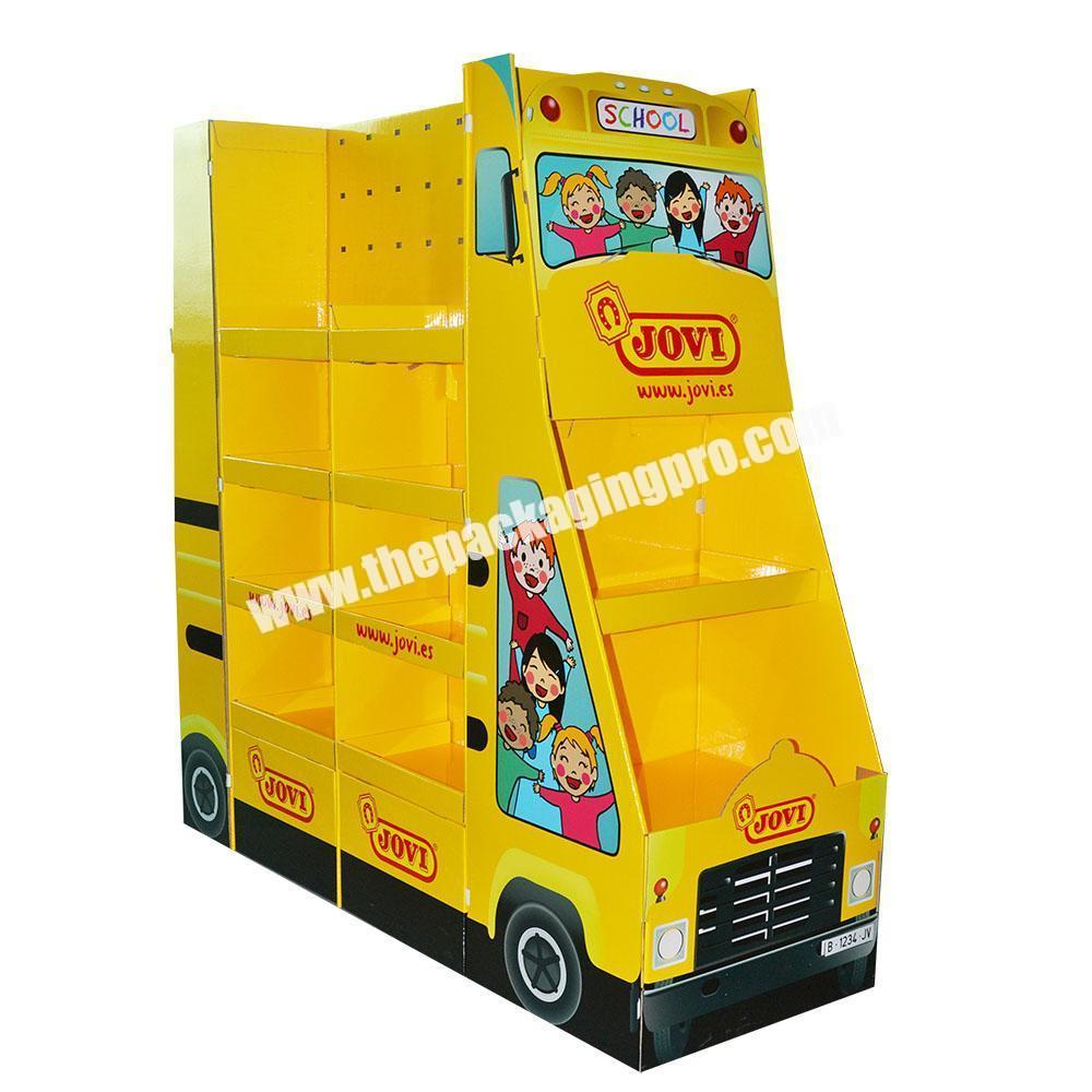 Car Shape Four Tiers Cardboard  For Toys Advertising Pallet Display Stands