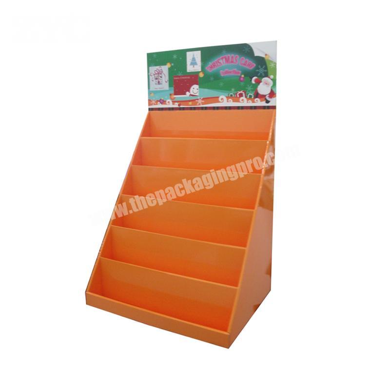 Cardboard Tiers Countetop POP Display Stand with Insert for Books