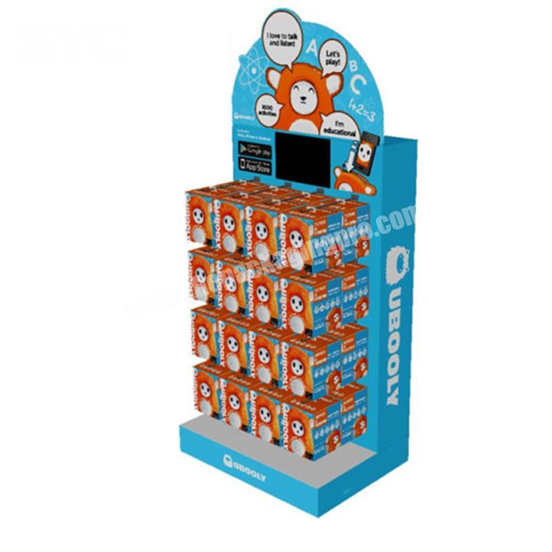 Chain Store Paper POQ Display Cardboard Counter Top Display with LCD Screen