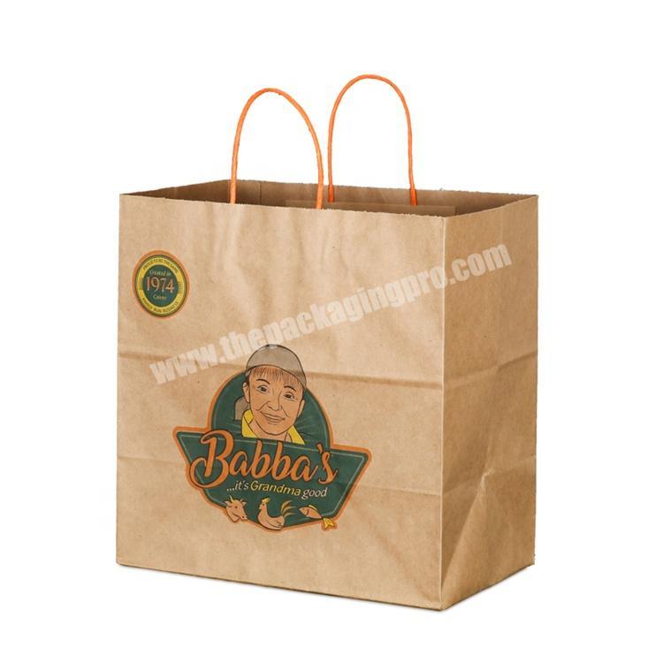 Cheap Bulk Food Printed Paper Gift Bag with Handle