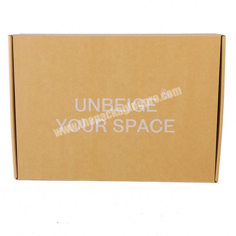 Custom plain product packaging box brown kraft color corrugated folding paper box