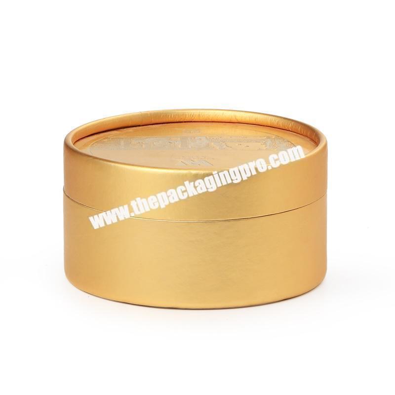 China Factory Cylinder Cardboard Tea Packaging Aluminium Lining Paper Tube Box Canisters with OEM Gold Foil Stamping Brand