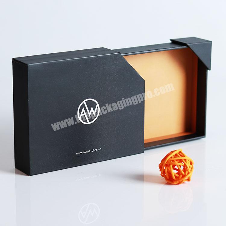 China Supplier Custom Gold Logo Wholesale Black Gift Paper Box for Shirt Belt Wallet Watch Rigid Gift Box Cardboard Packaging