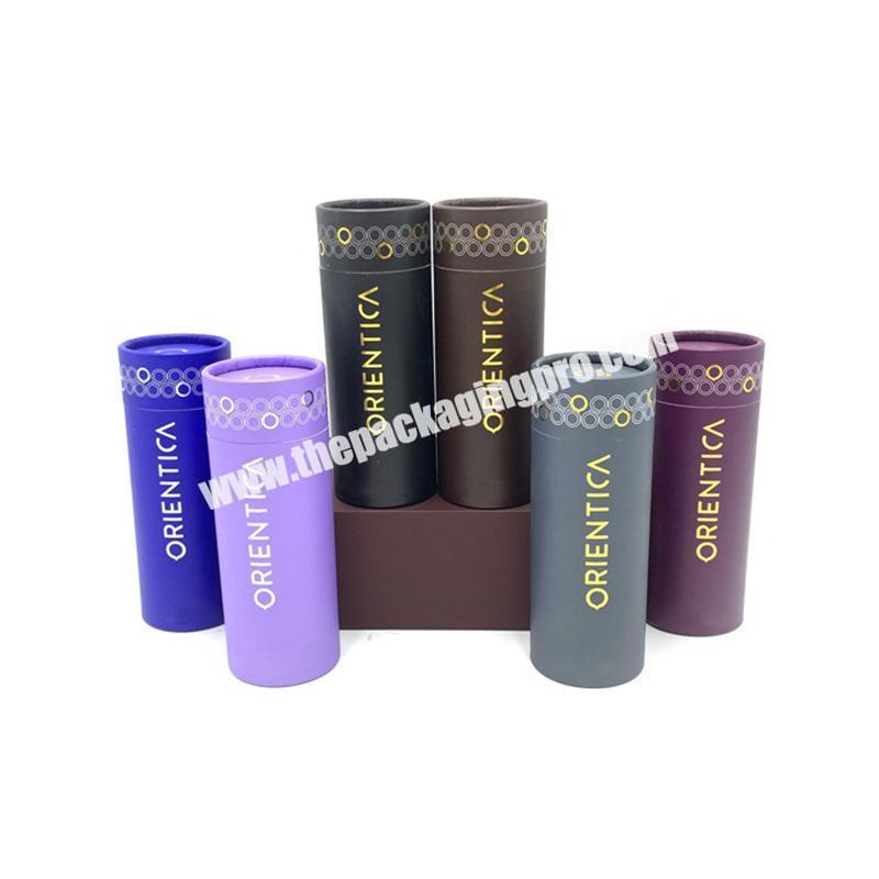 Essential oil cosmetic recycle biodegradable  paper tube round paper cylinder box China factory own design logo container