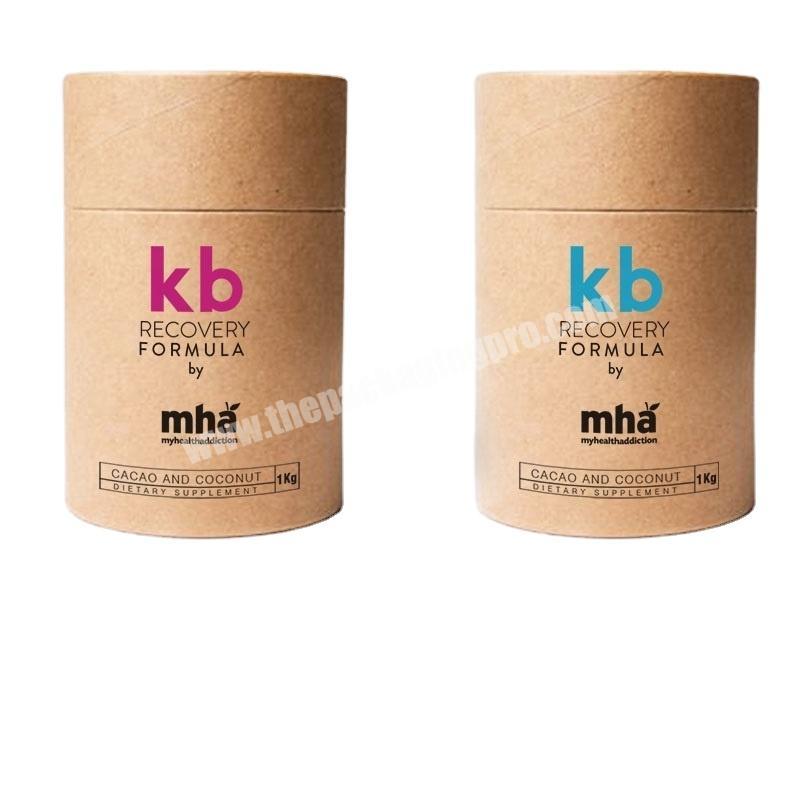 Custom Printed Durable Kraft Tube Packaging Canister Round Boxes Cardboard With Lid