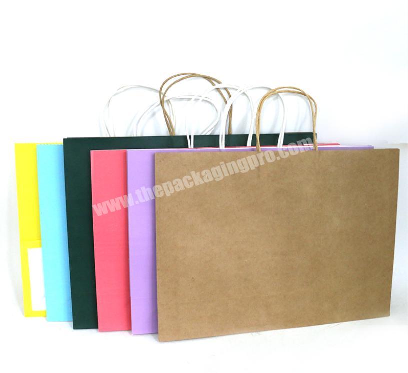 China supplier biodegradable brown kraft paper bag packaging takeaway gifts bag with handles customized accept