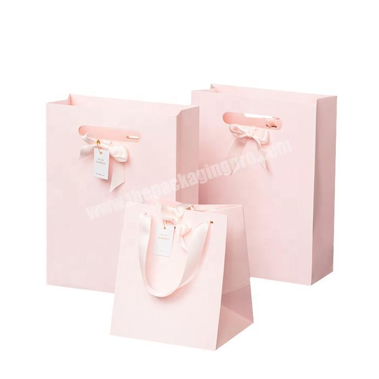 China supplier paper pink gift tote bags for wedding