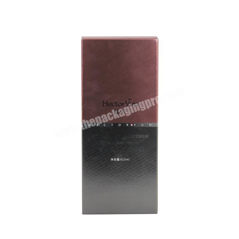 Colorful paper card cosmetic bottle packaging box with UV coating