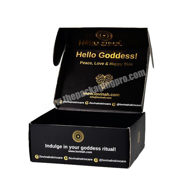 Corrugated Packaging Box Custom Gold Hot Stamping On Logo Shipping Box