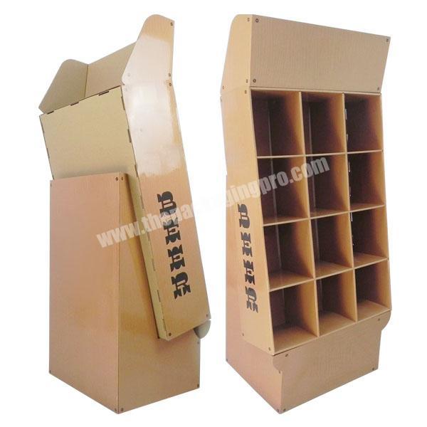 Corrugated Paper Floor Book Adversting Trade Equipment Cardboard  Display Stand