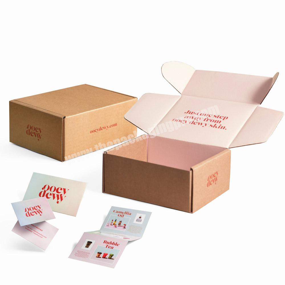 Cosmetics Packaging Cajas Bussiness Kraft Paper Cardboard Box Shipping Mailing Corrugated Postage Boxes With Logo