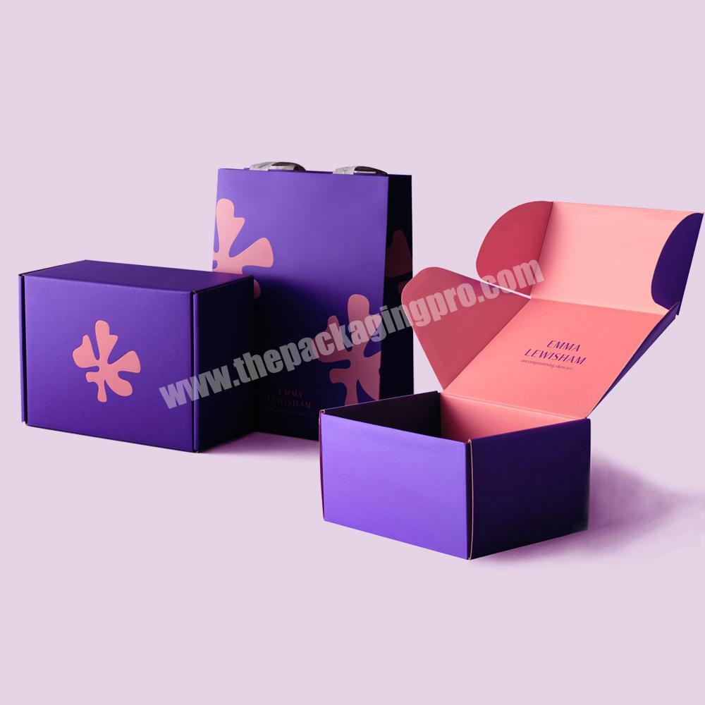 Costumize Private Label Big Purple Recycled Poster Shipping Boxes Custom Logo