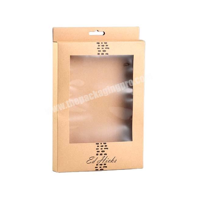 Craft paper box custom design low cost card boxes kraft paper box with window