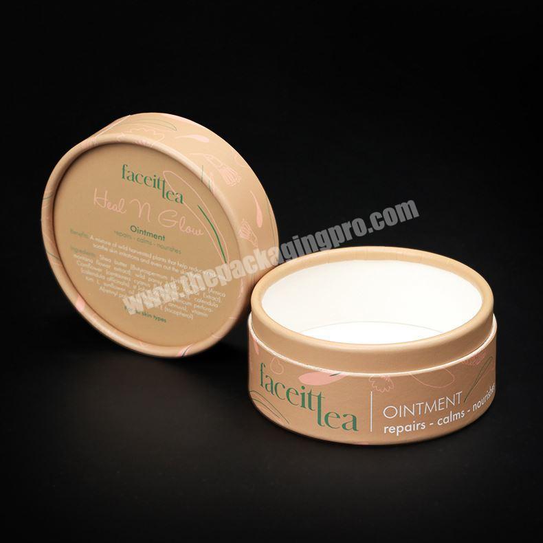Custom 100% Recycled Sustainable Paper Cylinder Boxes Cosmetic Packaging Customized Size